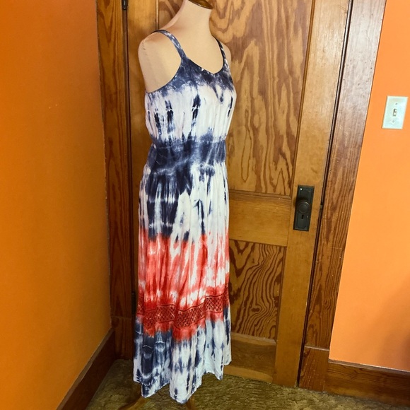 American Woman hippie chic tie dye maxi dress - Picture 8 of 10